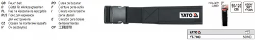 YATO YT-7409 Szerszámtáska tartó öv gyorszáras 120 cm