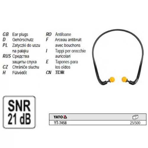 YATO YT-7458 Füldugó fejpántos 29dB