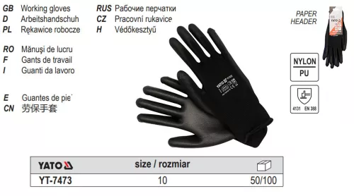 YATO YT-7473 Munkavédelmi kesztyű 10-es méret