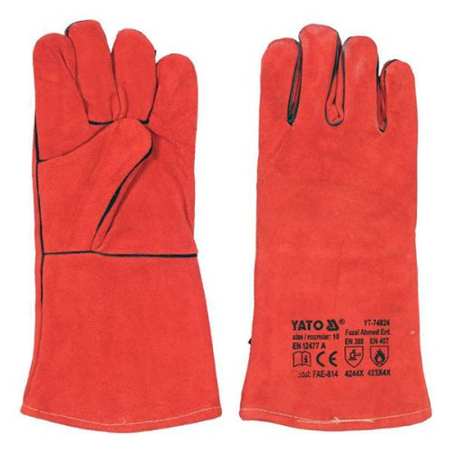 YATO YT-74824 Munkavédelmi hegesztő kesztyű 10-es méret bőr