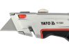 YATO YT-75202 Behúzható tarpézpengés kés övvágó / dobozbontó funkcióval +3 db pótpengével