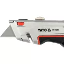 YATO YT-75202 Behúzható tarpézpengés kés övvágó / dobozbontó funkcióval +3 db pótpengével