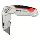YATO YT-75203 Behajtható tarpézpengés kés övvágó / dobozbontó funkcióval +3 db pótpengével