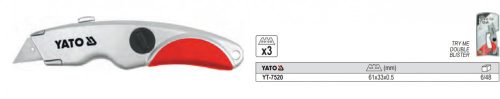 YATO YT-7520 Trapézpengés kés + 3 db penge