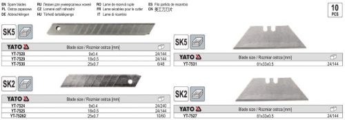 YATO YT-7525 Törhető penge 18 mm (10 db/cs)