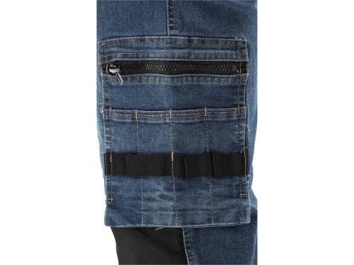 YATO YT-79053 Munkavédelmi farmer hosszúnadrág L/XL-es méret 17 zsebes sötétkék