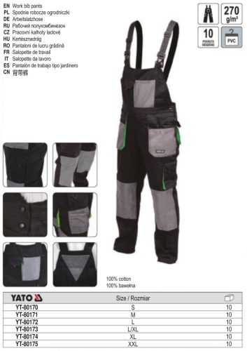 YATO YT-80174 Munkavédelmi kertésznadrág XL-es méret PALEA
