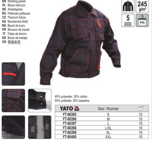 YATO YT-80398 Munkavédelmi kabát L/XL-es méret DORIA