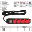 YATO YT-81240 Elektromos hosszabbító 3m 3 x 1,5 mm 3-as elosztó kapcsolóval