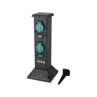   YATO YT-81274 Kültéri csatlakozóelosztó aljzat TOWER BLACK IP44 4 x 230V