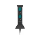 YATO YT-81274 Kültéri csatlakozóelosztó aljzat TOWER BLACK IP44 4 x 230V
