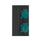 YATO YT-81275 Kültéri csatlakozóelosztó aljzat METAL TOWER BLACK IP44 4 x 230V