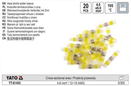 YATO YT-81443 Vízálló zsugorcső 4,0-6,0 mm2 (30 db/cs)