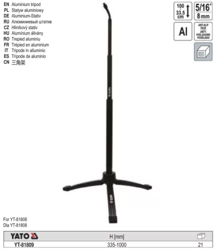 YATO YT-81809 Állvány 335 - 1000 mm (YT-81808 LED reflektorhoz)