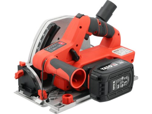 YATO YT-821701 Akkumulátoros merülőfűrész 18V 4Ah 140mm szénkefe nélküli motor + vezetősín (1db 4Ah akku +töltő)