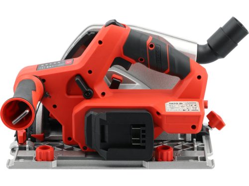 Yato YT-821702 Akkumulátoros merülőfűrész 140mm szénkefe nélküli motorral vezetősínnel, 2db szorítóval (akku és töltő nélékül)