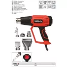 YATO YT-82295 Elektromos hőlégfúvó tartozékokkal 50 - 600 °C 2000 W