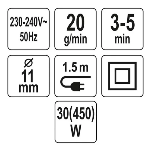 YATO YT-82403 Ragasztópisztoly 11 mm 450 W