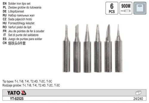 YATO YT-82525 Forrasztópákahegy készlet 6 részes