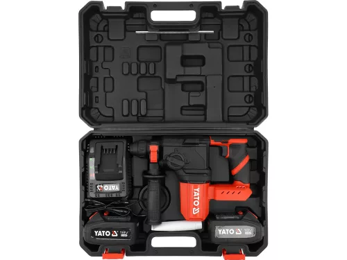 YATO YT-827722 Akkus fúrókalapács SDS+ BL motor 18V (töltő + 2x4Ah akku)