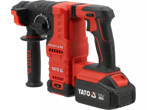 YATO YT-827725 Akkuulátoros fúrókalapács 18V 4Ah SDS Plus 2,4J szénkefe nélküli motor (1x akku + töltő)