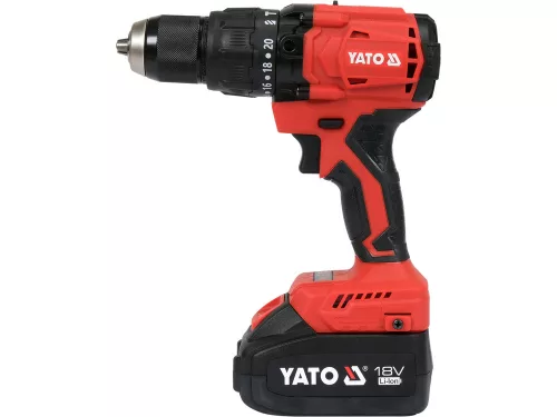 YATO YT-8277915 Akkus fúró-csavarozó 120 Nm szénkefe nélküli 18 V (2 x 4,0 Ah akku + töltő)