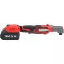 YATO YT-828030 Elektromos racsni akkumulátoros 18V 160NM rövid felépítésű szénkefe nélküli motorral (1 x 4Ah akkuval és töltővel)