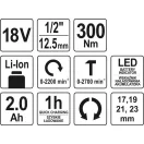 YATO YT-82804 Akkus ütvecsavarozó 300 Nm 18 V Li-Ion (1 x 2,0 Ah akku + töltő)