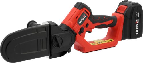 YATO YT-828115 Akkumuátoros ács láncfűrész 6 col láncvezetővel, szénkefe nélküli motorral (1x4Ah + töltő)
