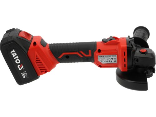 YATO YT-828251 Akkumultoros sarokcsiszoló 18V 4Ah 125mm szénkefe nélküli motorral (1x akku + töltő)