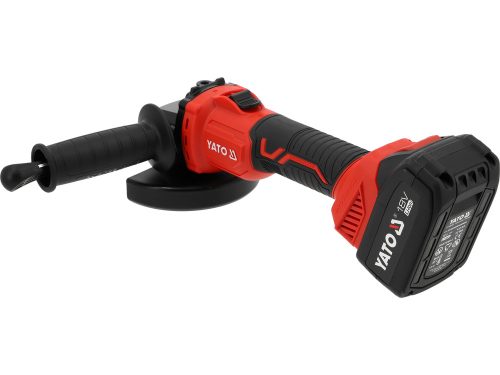 YATO YT-828252 Akkumultoros sarokcsiszoló 18V 4Ah 125mm szénkefe nélküli motorral (2x akku + töltő)