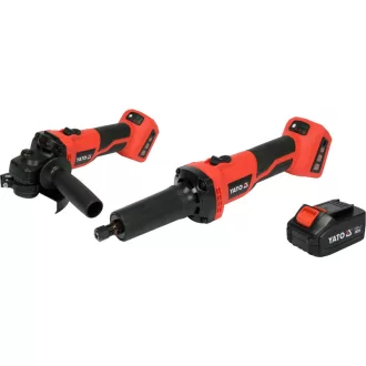   YATO YT-828296 Akkus csiszológép szett 18 V (1 x 4,0 Ah akksi + töltő)(egyenes és sarokcsiszoló)