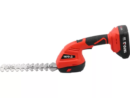 YATO YT-828357 Akkumulátoros fű és sövénnyíró 18V 2Ah szénkefés motorral (1x akku + töltő)