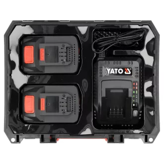   YATO YT-828510 Akkumulátor 2 x 4.0 Ah és intelligens töltő szett kofferben