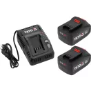 YATO YT-828510 Akkumulátor 2 x 4.0 Ah és intelligens töltő szett kofferben