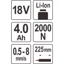 YATO YT-82888 Akkus kittkinyomó- és ragasztópisztoly 225 ml 18 V (1 x 4,0Ah akku + töltő)