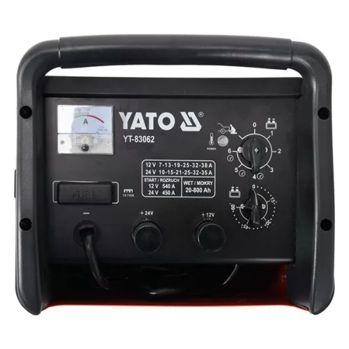 YATO YT-83062 Akkumulátor töltő-indító 12-24 V / 540A / 20-800 Ah