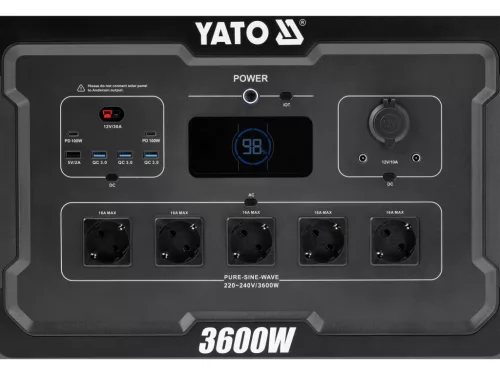 YATO YT-83096 Hordozható erőmű 3600W, 3072WH LIFEPO4, EPS