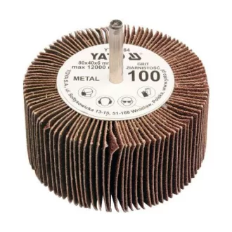  YATO YT-83381 Csapos lamellás, legyező csiszolókorong 80 x 40 x 6 mm / P40