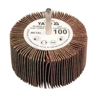   YATO YT-83382 Csapos lamellás, legyező csiszolókorong 80 x 40 x 6 mm / P60