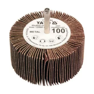   YATO YT-83386 Csapos lamellás, legyező csiszolókorong 80 x 40 x 6 mm / P150
