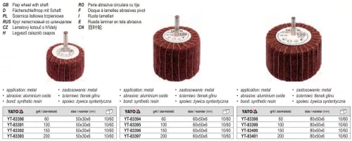 YATO YT-83390 Csapos lamellás, legyező csiszolókorong 50 x 30 x 6 mm / P60