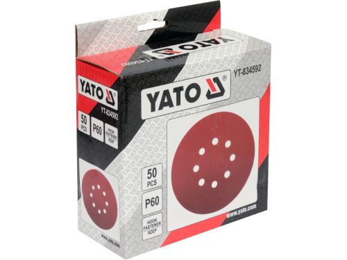 YATO YT-834592 Tépőzáras fíbertárcsa 150 mm / P60 8 lyukas (50 db/cs)