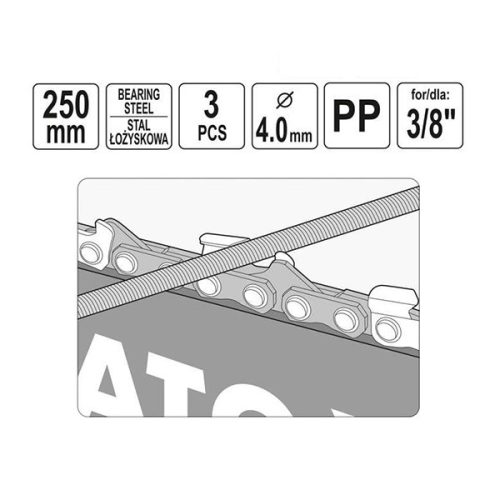 YATO YT-85030 Kerek láncreszelő vezetővel és nyéllel 4,0 mm