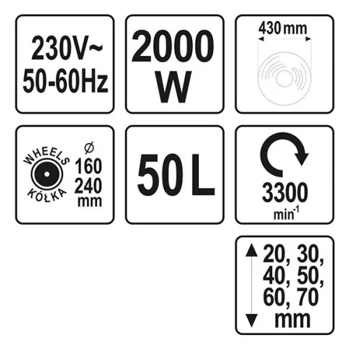 YATO YT-85208 Elektromos fűnyíró 2000W