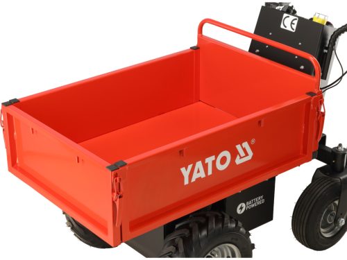 YATO YT-86120 Akkumulátoros gyalogos kíséretű bilenthető platós dömper 1000W 500kg 48V 32Ah