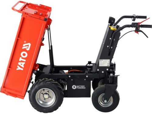 YATO YT-86120 Akkumulátoros gyalogos kíséretű bilenthető platós dömper 1000W 500kg 48V 32Ah