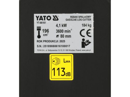 YATO YT-86161 Benzines ágaprító 196cm3 max 80mm ágvastagság