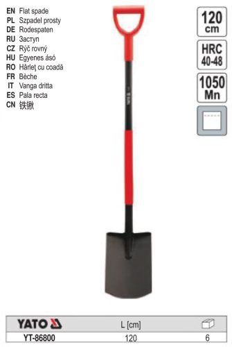 YATO YT-86800 Ásó nyéllel 1200 mm (lapos)