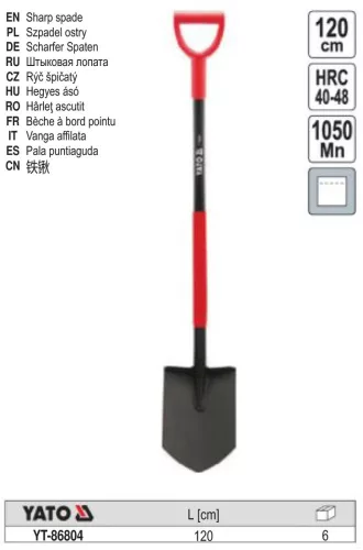 YATO YT-86804 Ásó nyéllel 1200 mm (hegyes)